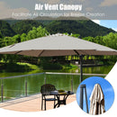 10 x 13 Feet Rectangular Cantilever Umbrella with 360¬∞ Rotation Function-Brown by LJGDeals