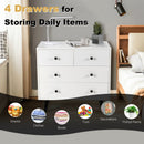 4 Drawers Dresser Chest of Drawers Free Standing Sideboard Cabinet-White by LJGDeals