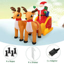 7.5 Feet Waterproof Outdoor Inflatable Santa with Double Deer and Sled by LJGDeals