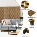 4 Panel Folding Privacy Partition Room Divider with Rustproof Hinge-Yellow by LJGDeals