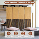 4 Panel Portable Folding Hand-Woven Wall Divider Suitable for Home Office-Brown by LJGDeals
