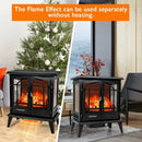 25 Inch Freestanding Electric Fireplace Heater with Realistic Flame effect-Black by LJGDeals