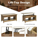 Lift Top Coffee Table with Hidden Storage Compartment and Lower Shelf for Study Room by LJGDeals