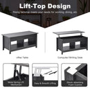 Lift Top Coffee Table with Hidden Storage Compartment and Lower Shelf for Study Room by LJGDeals