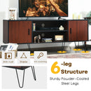 Retro Modern TV Stand with 6 Metal Legs for TVs up to 65 Inch with 2 Cable Holes by DirectDeals