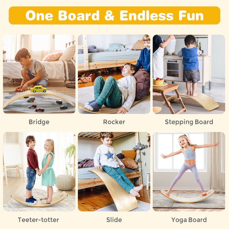 12 Inch Wobble Board for Balance Training-Natural, photo 7 of 8