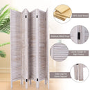 6 Panels Classic Venetian Wooden Slat Room Screen-White by LJGDeals