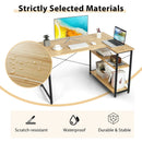 48 Inch Reversible L Shaped Computer Desk with Adjustable Shelf by LJGDeals