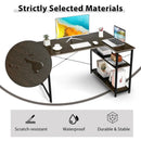 48 Inch Reversible L Shaped Computer Desk with Adjustable Shelf by LJGDeals
