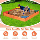 Kids Outdoor Wooden Backyard Sandbox with Built-in Corner Seating by LJGDeals
