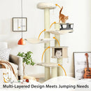 77.5-Inch Cat Tree Condo Multi-Level Kitten Activity Tower with Sisal Posts-Cream White by LJGDeals