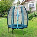 4 Feet Kids Trampoline Recreational Bounce Jumper with Enclosure Net-Blue by LJGDeals