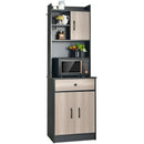 3-Door 71 Inch Kitchen Buffet Pantry Storage Cabinet with Hutch and Adjustable Shelf by LJGDeals