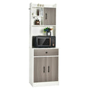 3-Door 71 Inch Kitchen Buffet Pantry Storage Cabinet with Hutch and Adjustable Shelf by LJGDeals