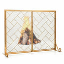 2-Panel Fireplace Screen Folding Metal Fire Place Safety Fence with Magnetic Doors by LJGDeals
