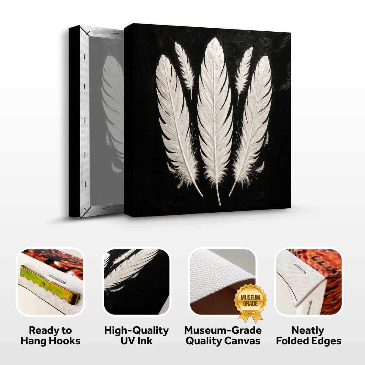 Minimalist Monochrome Feather Wall Art, photo 8 of 10