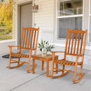 3 Pieces Eucalyptus Rocking Chair Set with Coffee Table by LJGDeals
