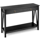Console Table with Drawer Storage Shelf for Entryway Hallway by LJGDeals