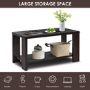 Rectangular Cocktail Coffee Table with Storage Shelf by LJGDeals