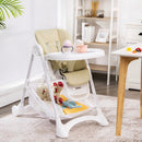 Baby Convertible Folding Adjustable High Chair with Wheel Tray Storage Basket by LJGDeals