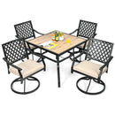 Patio Metal Square Dining Table for Garden and Poolside by LJGDeals