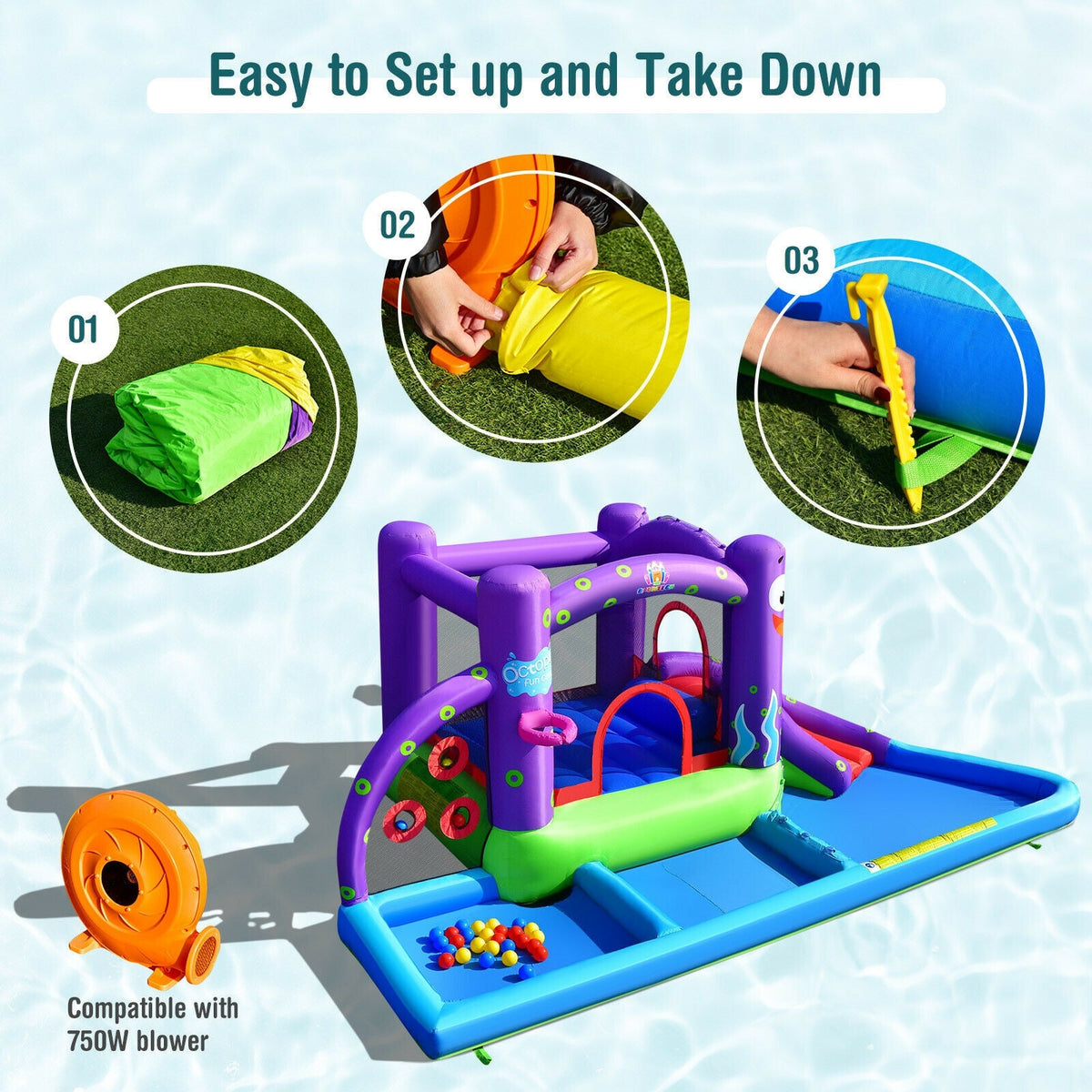 Inflatable Water Slide Castle without Blower, photo 6 of 8