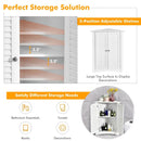 Bathroom Corner Storage Freestanding Floor Cabinet with Shutter Door by LJGDeals