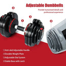 55 Lbs Adjustable Dumbbell with 18 Weights Storage Tray for Gym Home Office by LJGDeals