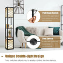 Modern Shelf Freestanding Floor Lamp with Double Lamp Pull Chain and Foot Switch by LJGDeals
