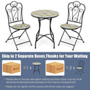 3 Pieces Patio Bistro Mosaic Design Set with Folding Chairs and Round Table by LJGDeals