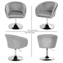 360 Degree Swivel Makeup Stool Accent Chair with Round Back and Metal Base by LJGDeals