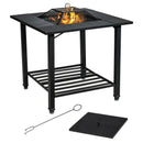 31 Inch Outdoor Fire Pit Dining Table with Cooking BBQ Grate by LJGDeals