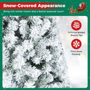 Snow-Flocked Artificial Christmas Tree 9 ft with Metal Stand