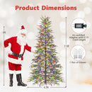 7.5 Feet Artificial Christmas Tree with Branch Tips and Colorful LED Lights by LJGDeals