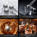 Luxurious Bar Gift Set Golf Whiskey Glasses Golf Ball Chillers Tongs Set In Premium Wood Box By The by The Wine Savant