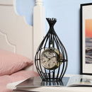 12"H Garden Birdcage Design Vintage Mantel Clock (Black) by JHY DESIGN