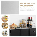 Kitchen Island 2-Door Storage Cabinet with Drawers and Stainless Steel Top by LJGDeals