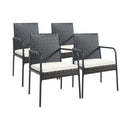 4 Pieces Patio Wicker Rattan Dining Set with Comfy Cushions by LJGDeals