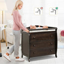 Baby Changing Table Infant Diaper with 3 Drawers and Safety Belt by LJGDeals