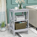 3-Tier X-Design Nightstands with Storage Shelves for Living Room Bedroom by LJGDeals