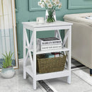3-Tier X-Design Nightstands with Storage Shelves for Living Room Bedroom by LJGDeals