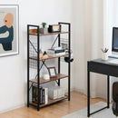 4 -Tier Industrial Open Storage Bookshelf-Coffee by LJGDeals