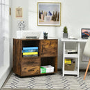 Mobile File Cabinet with Lateral Printer Stand and Storage Shelves by LJGDeals