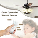 50 Inch Noiseless Ceiling Fan Light with Explosion-proof Glass Lampshades-Black by LJGDeals