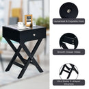 Modern X-Shaped Nightstand with Drawer for Living Room Bedroom by DirectDeals