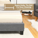 Full/Queen Size Upholstered Platform Bed Frame with Linen Headboard by LJGDeals