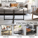 3-Piece Modern Faux Marble Coffee Table Set for Living Room by LJGDeals