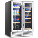 24 Inch Dual Zone Wine and Beverage Cooler-Silver by LJGDeals
