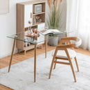 Modern Glass Rectangular Dining Table with Metal Legs by LJGDeals