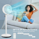 9 Inch Portable Oscillating Pedestal Floor Fan with Adjustable Heights and Speeds-White by LJGDeals